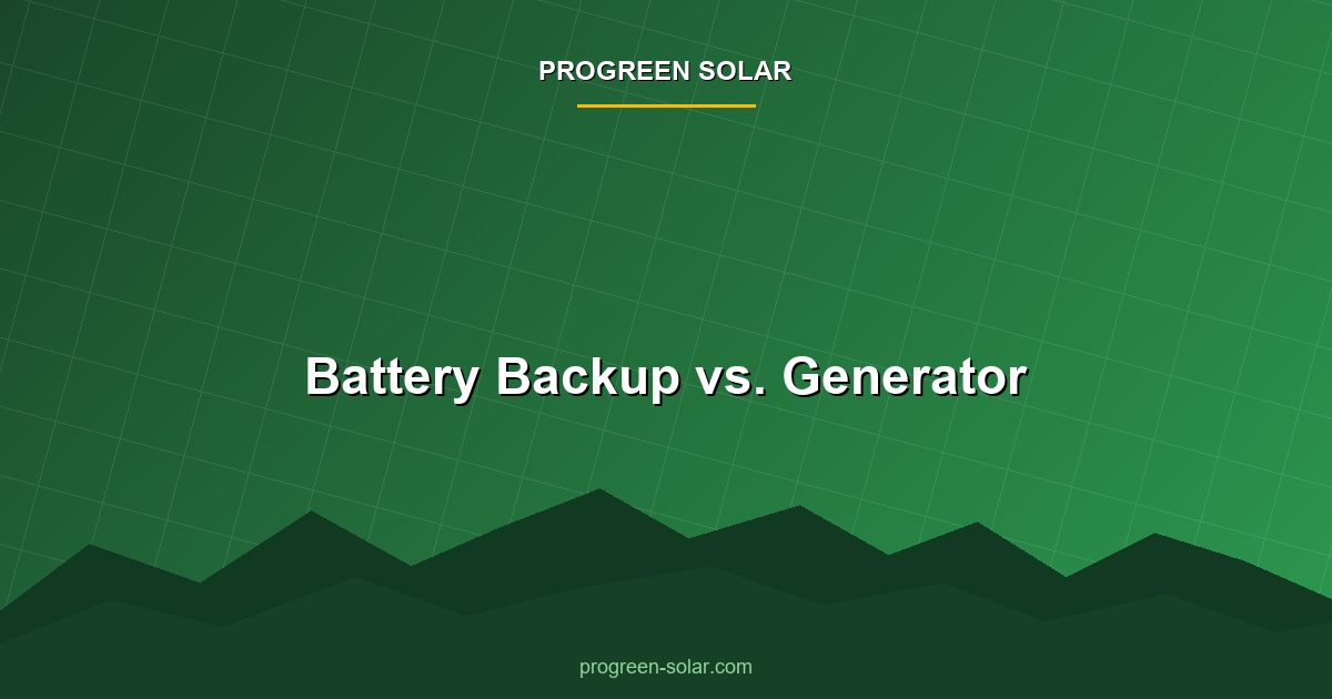 Battery backup versus generator comparison for home backup power